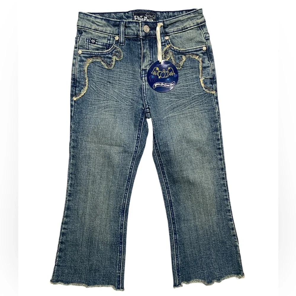 Fly'n Pumpkin Girls Flare‎ Jeans Medium Wash Denim Western Fall Size 10